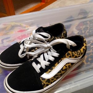 Kids size 1 Leopard Vans Shoes